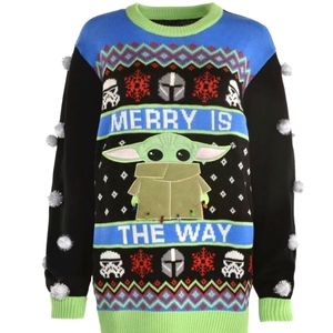 Unisex Adult Child Baby Yoda Ugly Christmas Sweater Star Wars The Mandalorian.